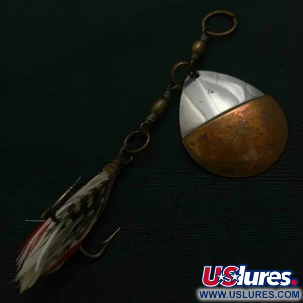 W.T. J. Lowe Lowe's Star Colorado Spinner 4 №5823 (1890S), Nichel/Ottone, 7g, Cucchiaino Rotante #23847