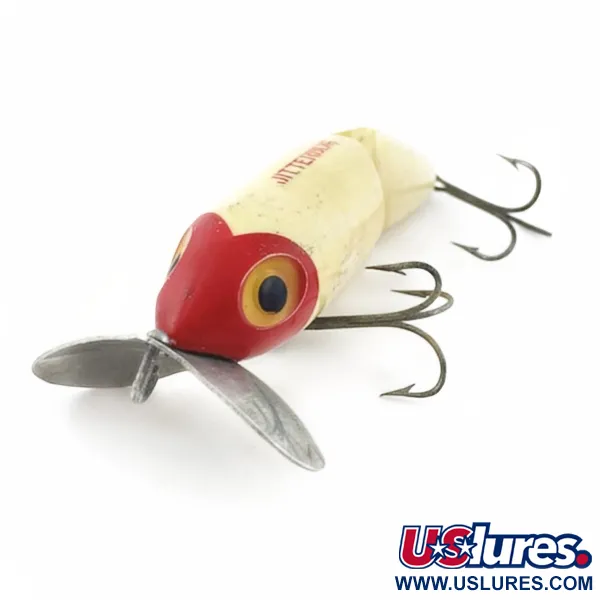 Fred Arbogast Jitterbug Jointed, 14g Testa Rossa, Esca Topwater #23869