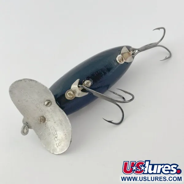 Fred Arbogast Jitterbug Early Bug Eye, 1/2oz Nero, Esca Topwater #23870