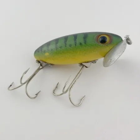 Fred Arbogast Jitterbug Early Bug Eye, 14g, Green Tiger, Esca Topwater #23902