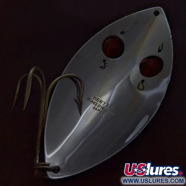 Herter's Glass Eye Spoon, 60g nichel/occhi rossi, ondulante vintage #24036