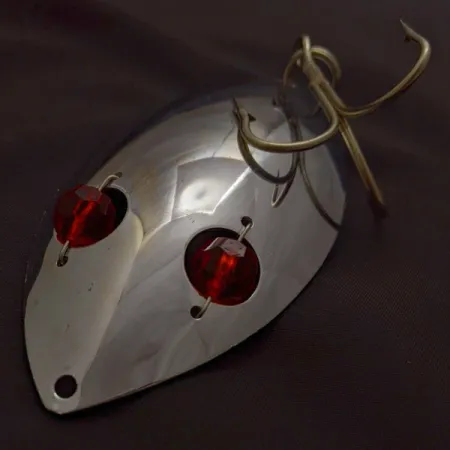 Herter's Glass Eye Spoon, 60g nichel/occhi rossi, ondulante vintage #24036