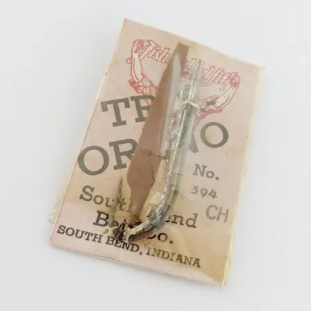 South Bend Trix-Oreno 594, argento/rosso 2g, ondulante per canna da mosca #24177