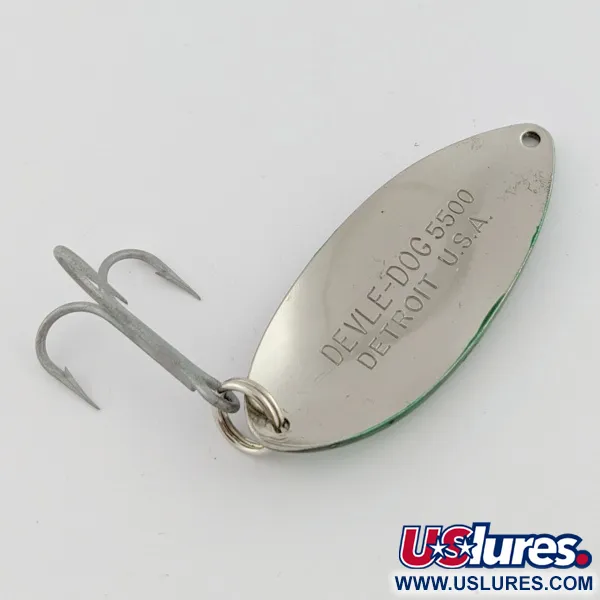 Eppinger Dardevle Devle Dog, 21 g Nichel/Verde, Cucchiaino Ondulante #24199