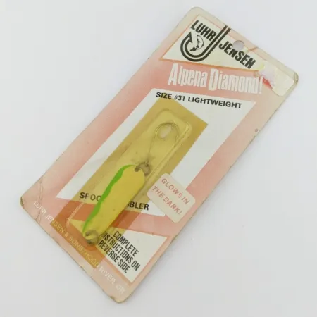 Luhr Jensen Alpena Diamond, 4g, Glo-Flo Green stripe, Cucchiaino #24265