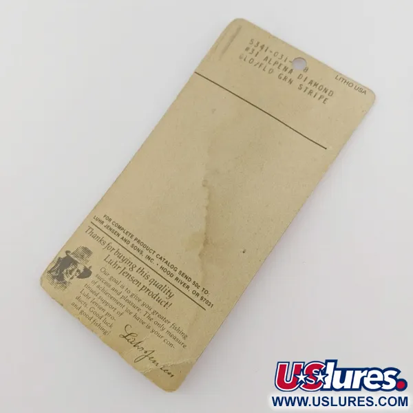 Luhr Jensen Alpena Diamond, 4g, Glo-Flo Green stripe, Cucchiaino #24265