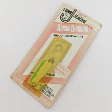 Luhr Jensen Alpena Diamond, 4g, Glo-Flo Green stripe, Cucchiaino #24265