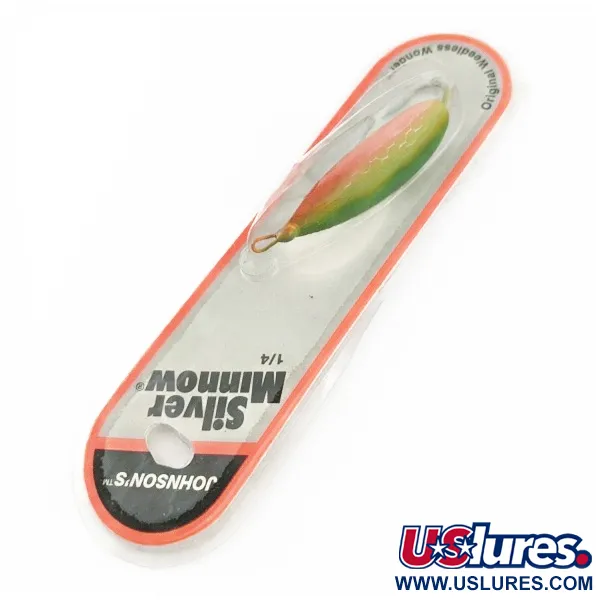 Johnson Silver Minnow, 21g Verde/Arancio/Nickel, Cucchiaino Ondulante #24267