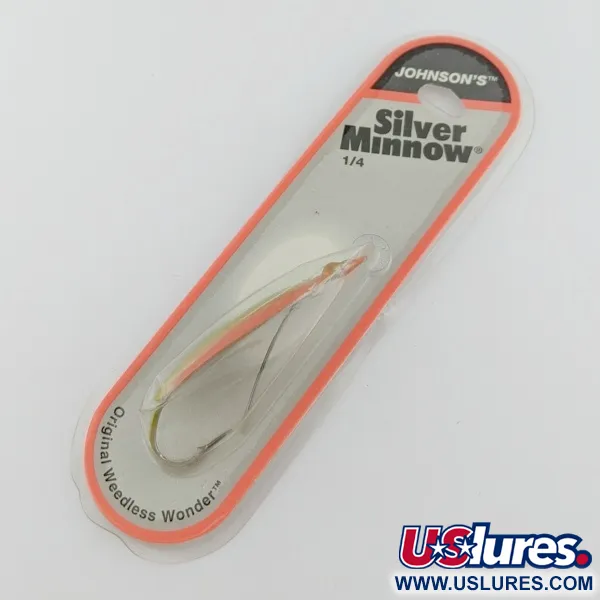 Johnson Silver Minnow, 21g Verde/Arancio/Nickel, Cucchiaino Ondulante #24267