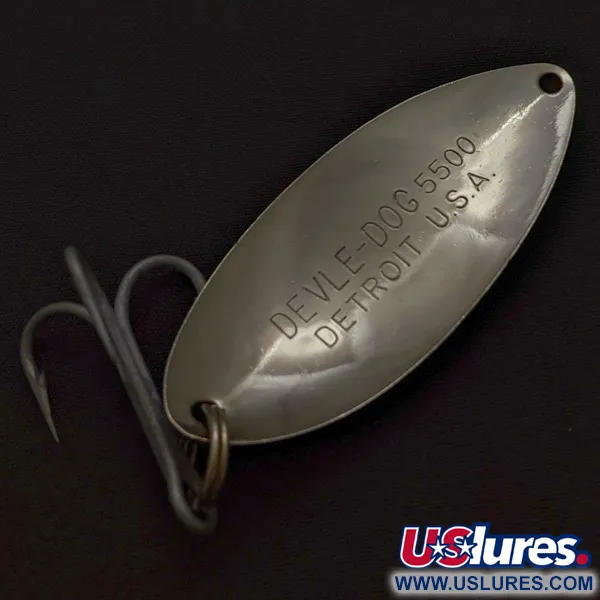 Eppinger Dardevle Devle Dog 5500 Detroit (anni '80), 21g Nichel, Ondulante #24271