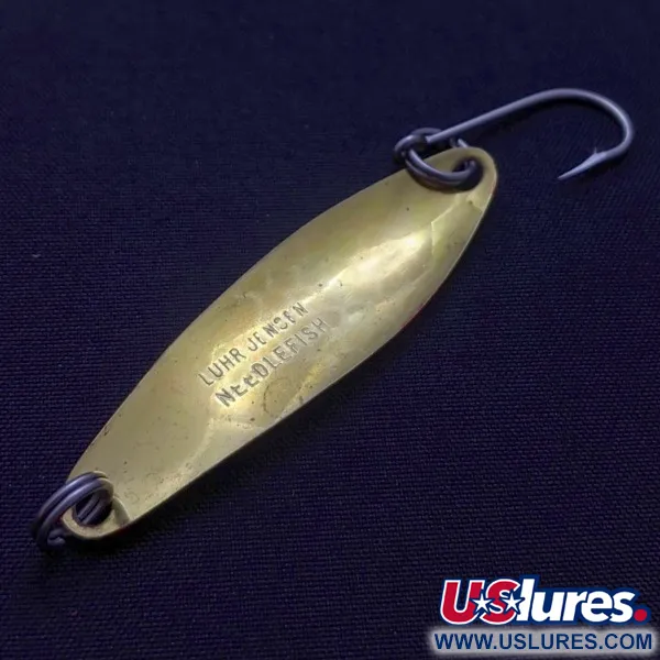 Luhr Jensen Needlefish 2, 3g, Bianco/Rosso/Ottone, Ondulante da Traina #24417