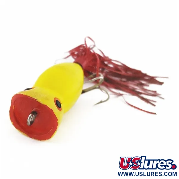 Atlantic Lures Paradise Popper Popper, Yellow, 10g, Rubber Skirt, #24494