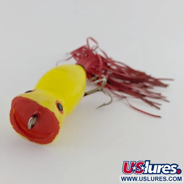 Atlantic Lures Paradise Popper Popper, Yellow, 10g, Rubber Skirt, #24494