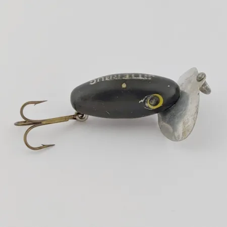 Arbogast Jitterbug Esca di superficie, Nero, 4 g, Paletta metallo, #24507