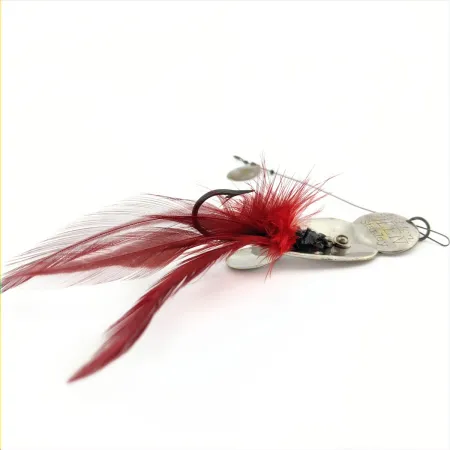 Heddon Queen Stanley Spinnerbait, Nichel, 14g, Piume Rosse, #24741