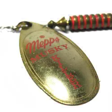 Mepps Aglia 5 Musky Killer Rotante, Ottone / Rosso, 16g, Bucktail, #0015