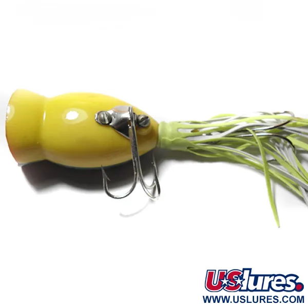 Fred Arbogast Hula Popper Esca Superficie, Verde/Giallo/Rosso, 7.5g, #0074