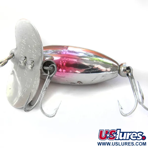 Fred Arbogast Jitterbug Esca Topwater, Black/Nickel/Pink, 7g, #0085
