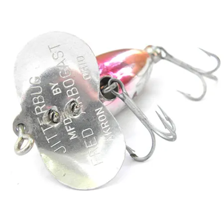 Fred Arbogast Jitterbug Esca Topwater, Black/Nickel/Pink, 7g, #0085