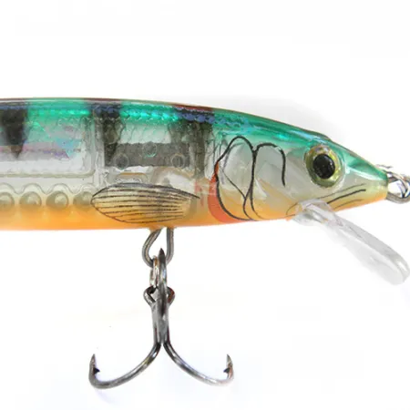 Rapala Husky Jerk Suspending, Trasparente/Arancio/Verde, 12g, #0088