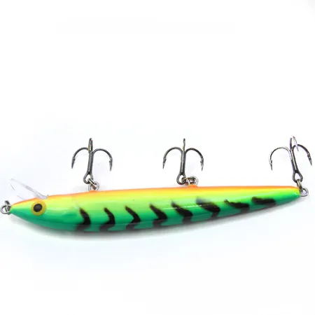 Rapala Husky Jerk Wobbler, Verde/Giallo/Arancio, 12g, Rattle, #0089