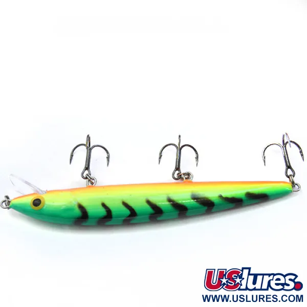 Rapala Husky Jerk Wobbler, Verde/Giallo/Arancio, 12g, Rattle, #0089