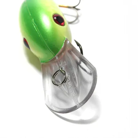 Strike King Pro 3 Crankbait, Giallo/Verde, 10g, Nuoto 2.4m, #0103