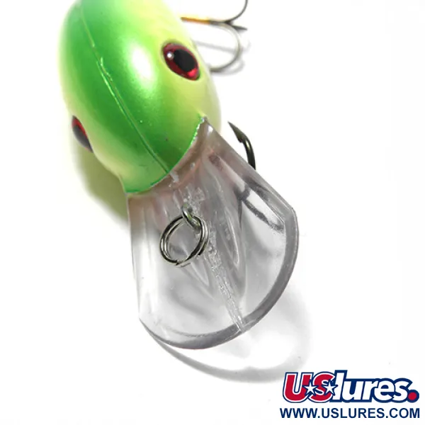 Strike King Pro 3 Crankbait, Giallo/Verde, 10g, Nuoto 2.4m, #0103