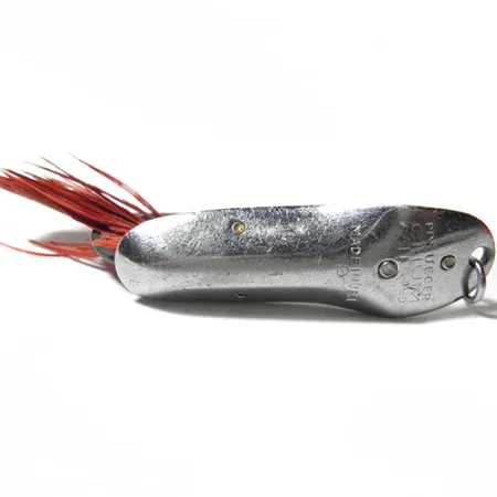 Pflueger Vintage Weedless CHUM Cucchiaino, Nichel / Piume Rosse, 8g, #0157