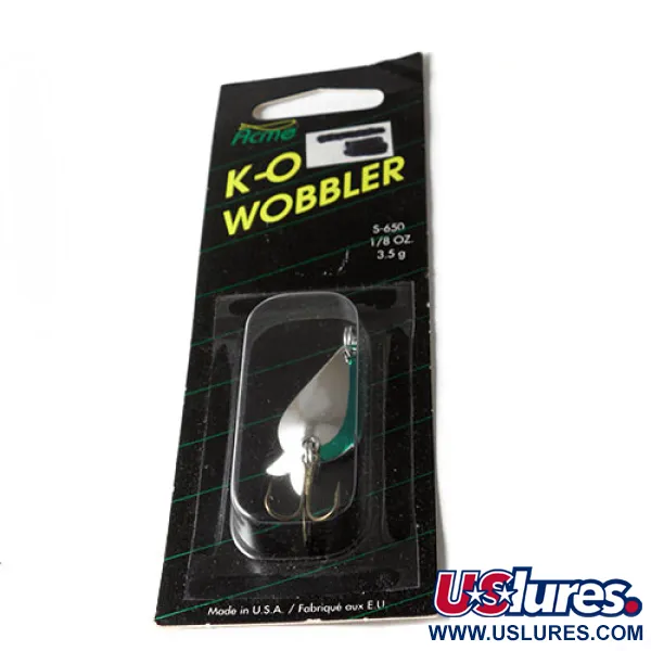 ACME K.O. Wobbler Ondulante, Nichel / Verde, 3.5g, Sonic Flipper Tail, #0215
