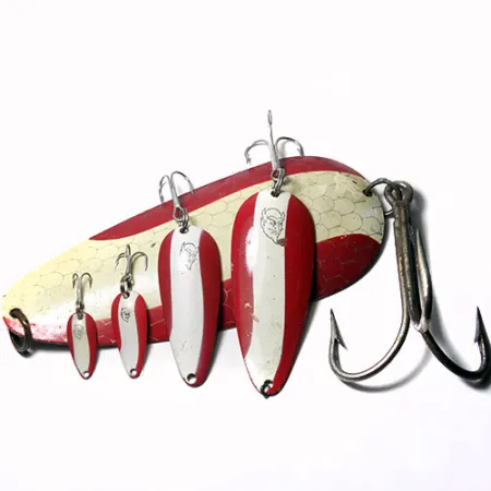 Eppinger Dardevle Huskie Devle Ondulante, Rosso/Bianco, 91g, Paletta, #0245