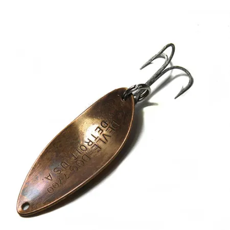 Dardevle Devle Dog Ondulante, Giallo/Verde/Arancio, 14g, Nido d'ape, #0260