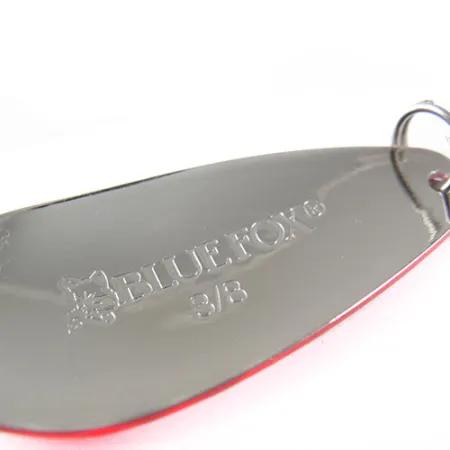 Blue Fox Strobe Tear Drop Spoon Ondulante, Rosso/Bianco, 11g, USA, #0540