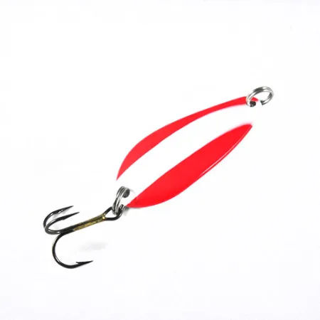 Blue Fox Strobe Tear Drop Spoon Ondulante, Rosso/Bianco, 11g, USA, #0540