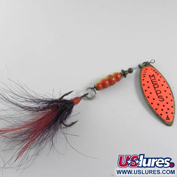 Mepps Aglia Long 4 Dressed Cucchiaino, Oro / Arancione, 17g, #0667