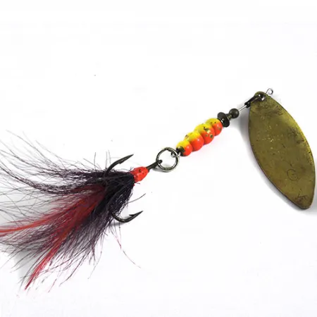 Mepps Aglia Long 4 Dressed Cucchiaino, Oro / Arancione, 17g, #0667