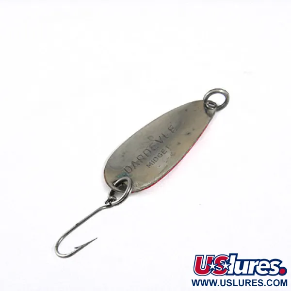 Dardevle Midget Trout Ondulante, Rosso/Bianco, 2,5g, Retro Nickel, #0731
