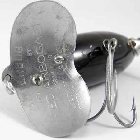 Fred Arbogast Jitterbug Esca Topwater, Nichel / Nero, 14g, #0807