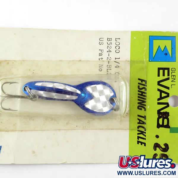 Glen Evans Loco Ondulante, Nickel / Blu, 7g, Vintage USA, #0810