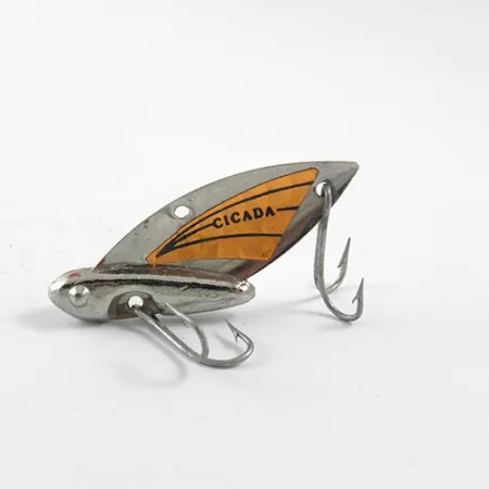 Reef Runner Cicada Blade Bait, Nichel / Arancio, 6g, Doppio Amo, #0965