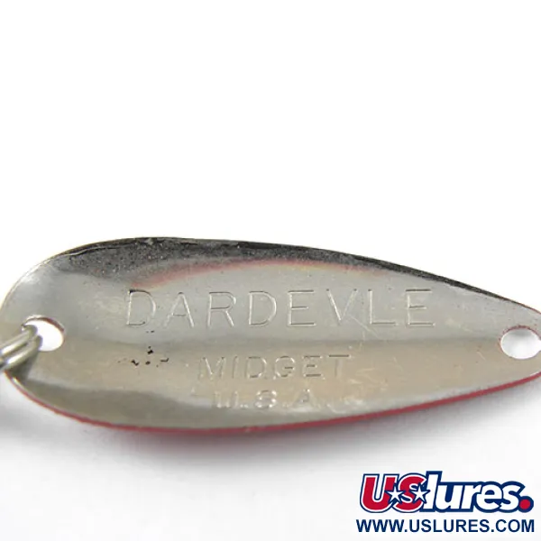 Dardevle Midget Trout Ondulante, Rosso / Bianco / Nichel, 2,5g, #1027