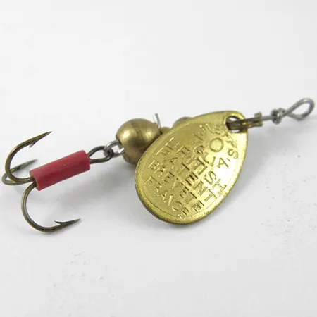 Mepps Aglia 0 Rotante, Ottone, 2.2g, Guaina rossa, #1141