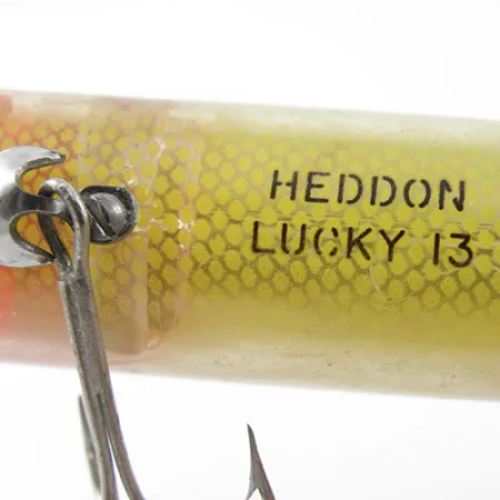 Heddon Lucky 13 Popper, Yellow/Red/Green, 19g, Vintage, #1184