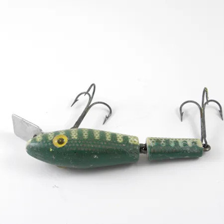 MirrOlure Bass-master model 25 Esca Snodata, Verde, 10g, Occhi Vetro, #1261