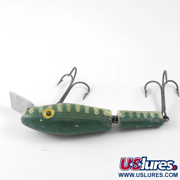 MirrOlure Bass-master model 25 Esca Snodata, Verde, 10g, Occhi Vetro, #1261