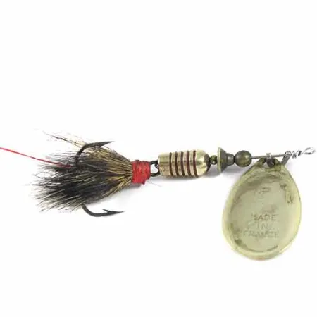 Mepps Aglia 3 dressed Rotante, Ottone, 7,3g, Pelo Naturale, #1349