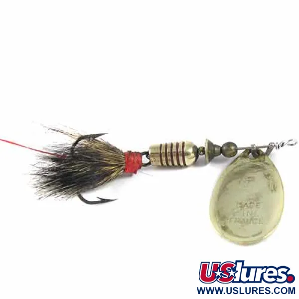 Mepps Aglia 3 dressed Rotante, Ottone, 7,3g, Pelo Naturale, #1349