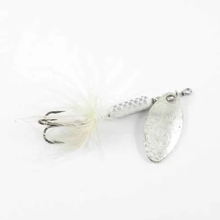 Worden’s Original Rooster Tail Cucchiaino, Nickel / Bianco, 2,6g, #1382