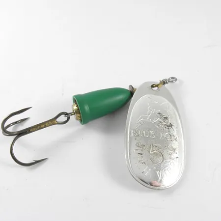 Blue Fox Super Vibrax 5 Cucchiaino, Nichel/Verde, 13g, Ingranaggio, #1505