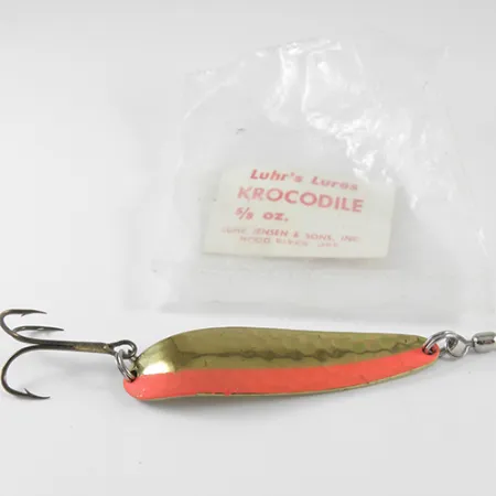 Ondulante Luhr Jensen Krocodile, Oro Martellato / Rosso, 21g, #1534